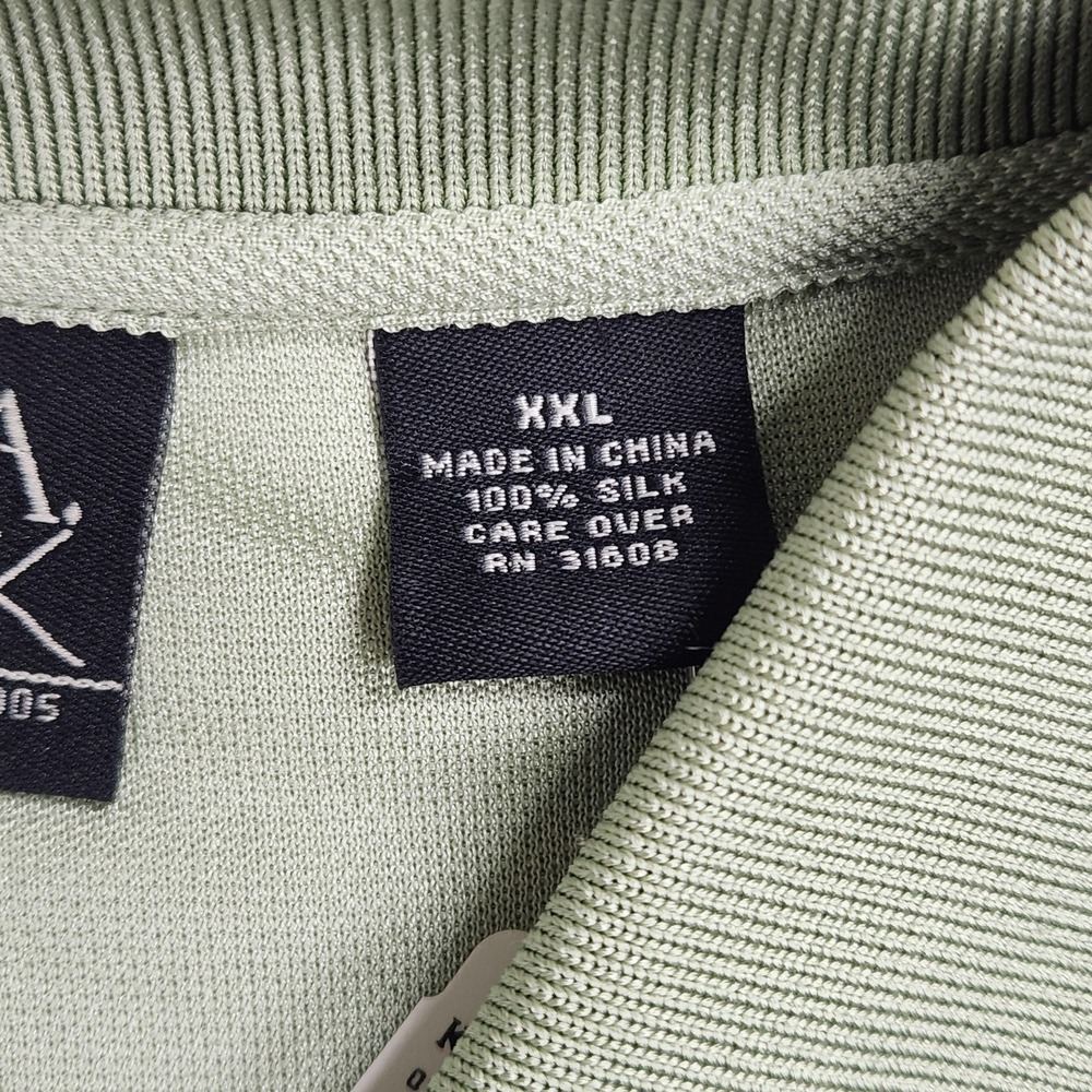 Jos. A. Bank Polo Shirt Mens 2XL XXL Light Green 100% Silk Short Sleeve Golf - Picture 4 of 14